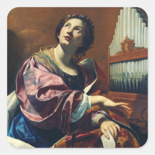 Adesivo Quadrado Santo Cecilia por Simon Vouet