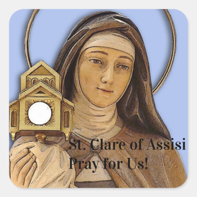 Adesivo Quadrado Santo Clare Assisi (Frente)