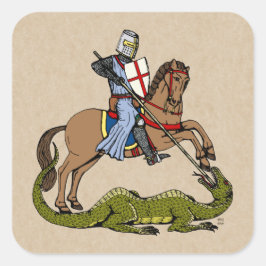 Adesivo Quadrado Santo do século 13 George e Dragão