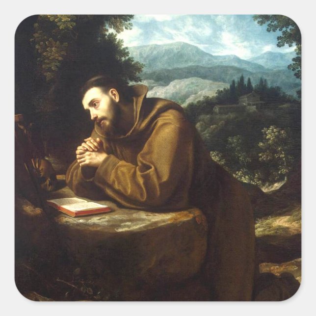 Adesivo Quadrado Santo Francis de Assisi (Frente)