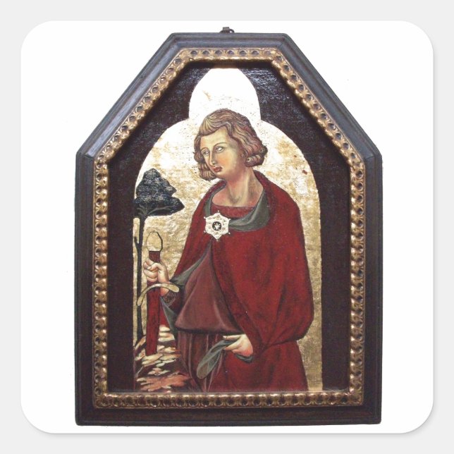 ADESIVO QUADRADO SANTO GALGANO / LENDA DA ESPADA NA ROCHA (Frente)