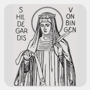 Adesivo Quadrado Santo Hildegard da abadia beneditina de Bingen
