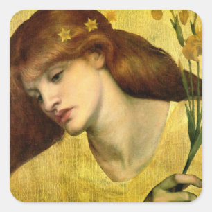 Adesivo Quadrado Santo Lily [Sancta Lilias] (por Gabriel Rossetti)