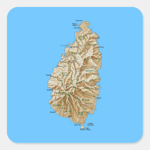 Adesivo Quadrado Santo Lucia Map Sticker