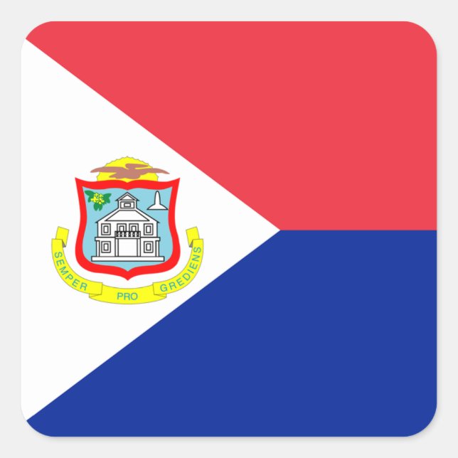 Adesivo Quadrado Santo Martin Flag Sticker (Frente)