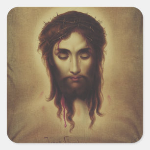 Adesivo Quadrado Santo Rosto de Jesus Cristo