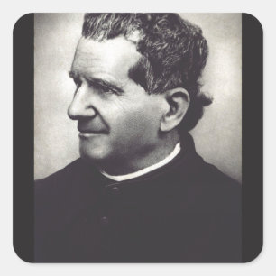 Adesivo Quadrado Santo Salesiano Don John Bosco