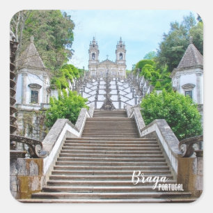 Adesivo Quadrado Santuário Católico Bom Jesus de Braga, Portugal