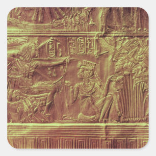 Adesivo Quadrado Santuário dourado, o tesouro de Tutankhamun