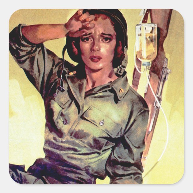 Adesivo Quadrado São Necessários Mais Enfermeiros ~ Enfermeiros (Frente)