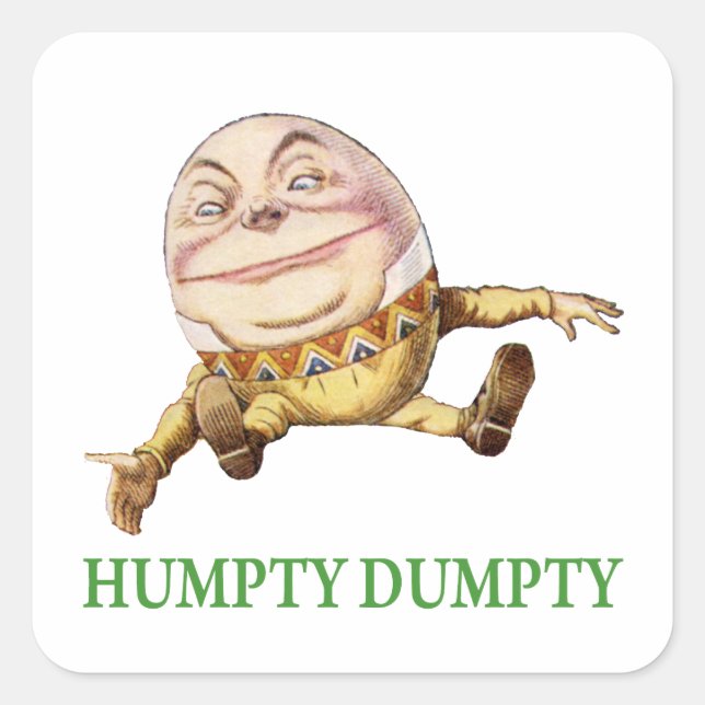 Adesivo Quadrado Sápida Humpty Dumpty em uma Parede (Frente)