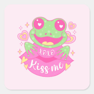 Adesivo Quadrado Sapo Beijo-Me Bonito - Xoxo