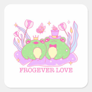 Adesivo Quadrado Sapo Bonito - Amor Frogever