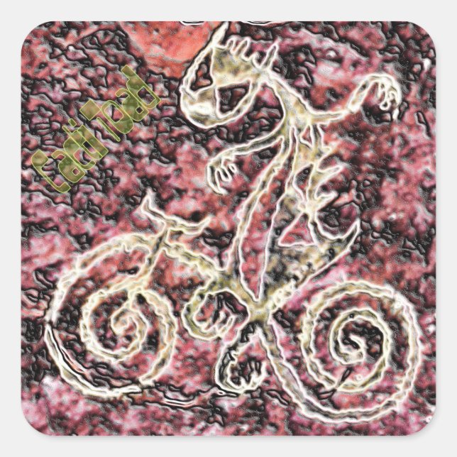 Adesivo Quadrado Sapo Cactos (Frente)