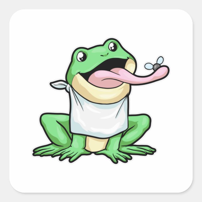 Adesivo Quadrado Sapo com besouro (Frente)