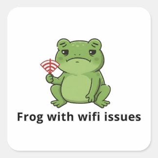 Adesivo Quadrado Sapo com problemas WiFi