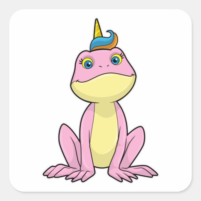 Adesivo Quadrado Sapo como Unicorn (Frente)