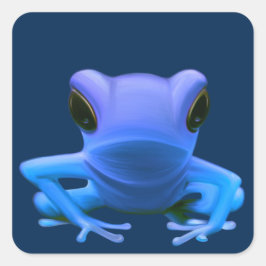 Adesivo Quadrado Sapo de árvore azul