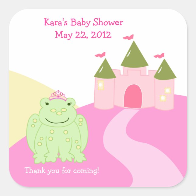 Adesivo Quadrado Sapo de Fairytale SQUARE Favor Sticker (Frente)