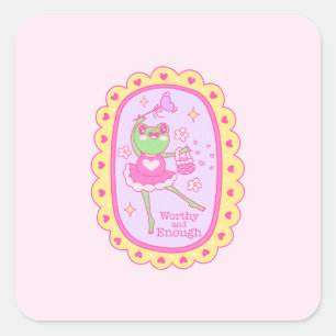 Adesivo Quadrado Sapo de Jolly bonito - Digno e Suficiente