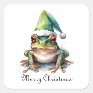 Adesivo Quadrado Sapo de Natal Frolic, personalizado