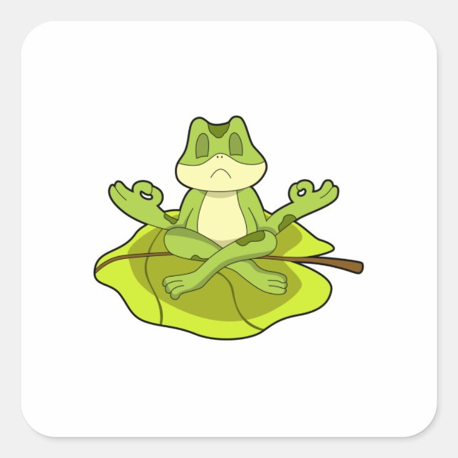 Adesivo Quadrado Sapo em Meditação (Frente)