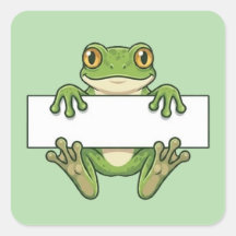 Sapo Fofo Segurando Cartaz em Branco Cartoon
