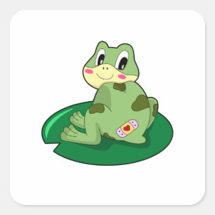 Adesivo Quadrado Sapo Folha de Coração