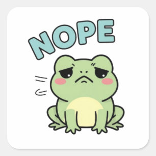 Adesivo Quadrado Sapo Não Sticker Sapo Fofo Cabeça Balançando Meme