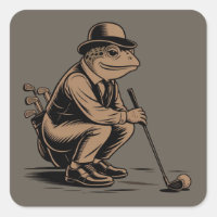 Sapo Retro Divertido Amante de Golfe Sapo Retro