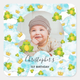 Adesivo Quadrado sapo Watercolor blue Sky