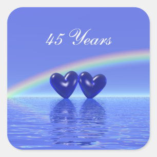 Adesivo Quadrado Sapphire Hearts do 45º aniversário