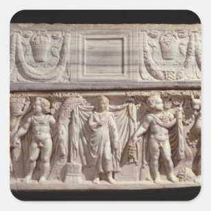 Adesivo Quadrado Sarcófago representando o falecido