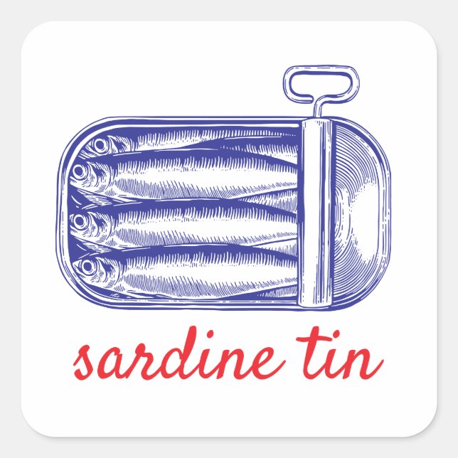 Adesivo Quadrado Sardine tin (Frente)