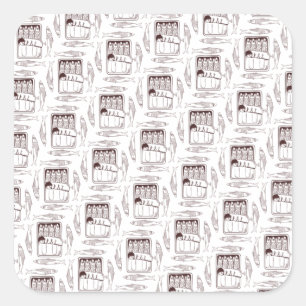 Adesivo Quadrado sardinha pode desenhar trans