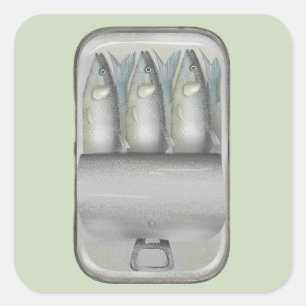 Adesivo Quadrado Sardinhas numa lata