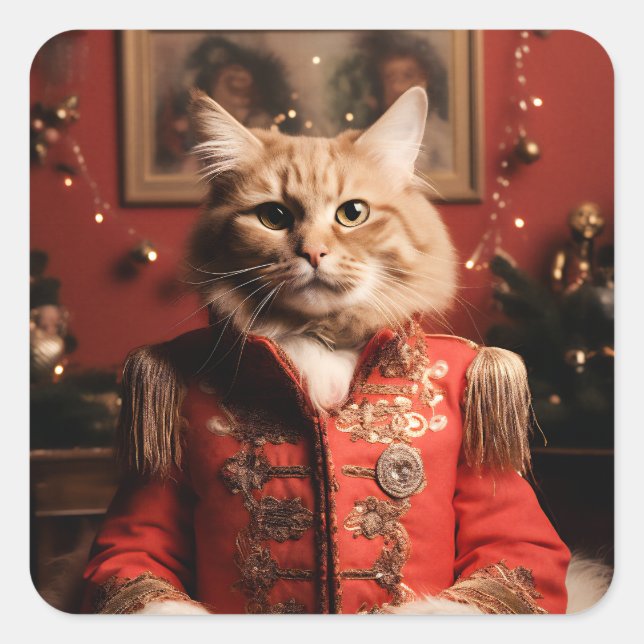 Adesivo Quadrado Sargento Pepper Cat (Frente)