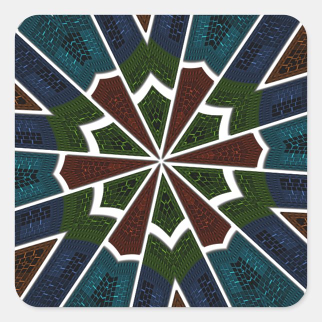 Adesivo Quadrado Sari inspirou Design com detalhes de insinuação (Frente)