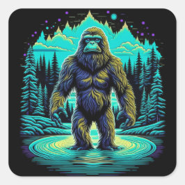 Adesivo Quadrado Sasquatch na Arte Woods Ai