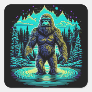 Adesivo Quadrado Sasquatch na Arte Woods Ai