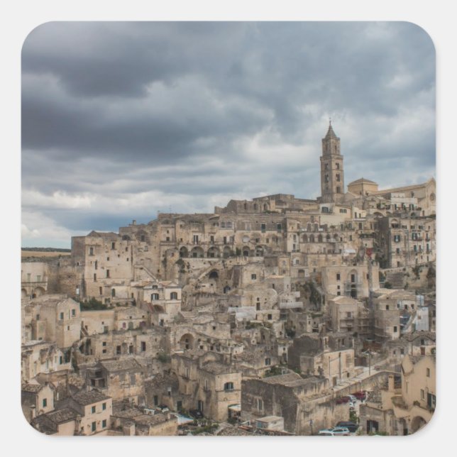 Adesivo Quadrado Sassi di Matera, Itália (Frente)
