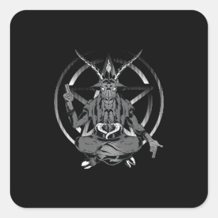 Adesivo Quadrado Satanic Goat