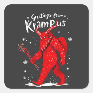 Adesivo Quadrado Saudação do Krampus Natal
