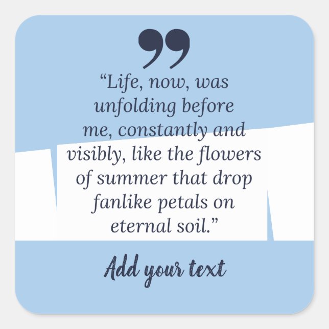 Adesivo Quadrado Saudações das Cotações de Verão (Frente)