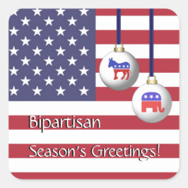 Adesivo Quadrado Saudações de Feriado Eleitoral Bipartidário