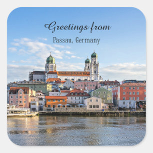 Adesivo Quadrado Saudações de Passau, Alemanha