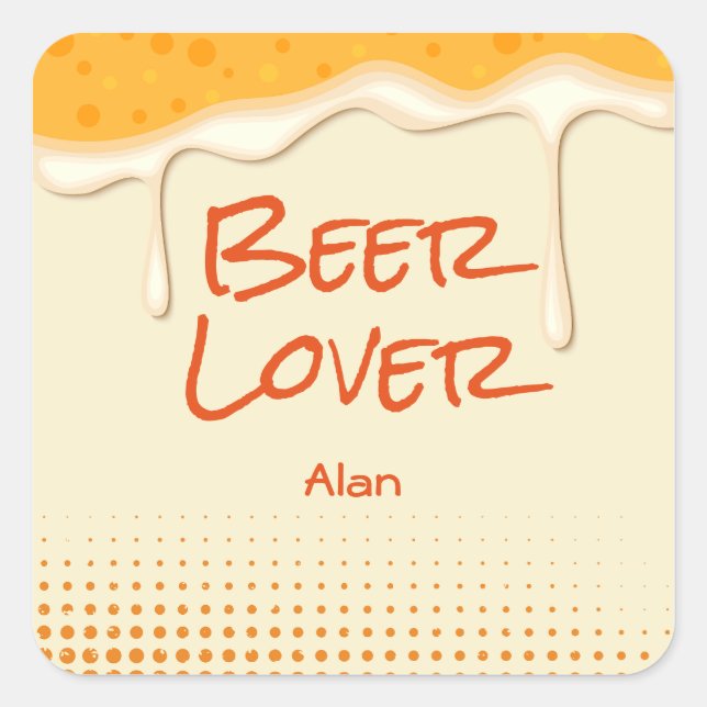 Adesivo Quadrado Saúde e Cervejas - Saquinistas Engraçados (Frente)