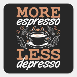 Adesivo Quadrado Saúde Mental Mais Espresso Menos Ansiedade Depress
