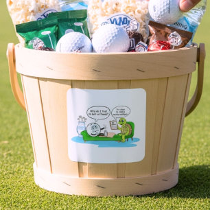 Adesivo Quadrado Saúde Mental Recuperação, Humor de Golfe para Apoi