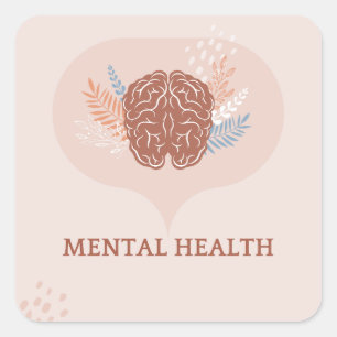 Adesivo Quadrado Saúde Mental Simples   você é suficiente   autocui